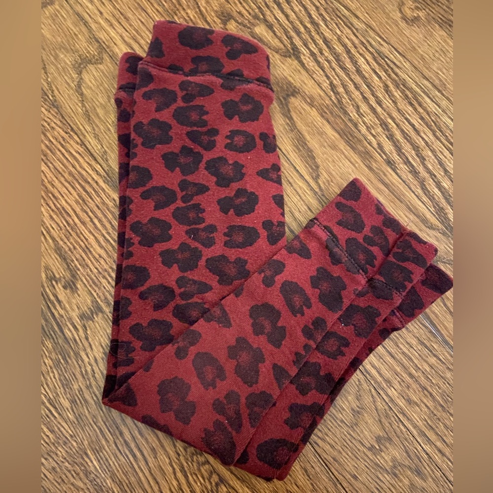 Zara red leopard joggers